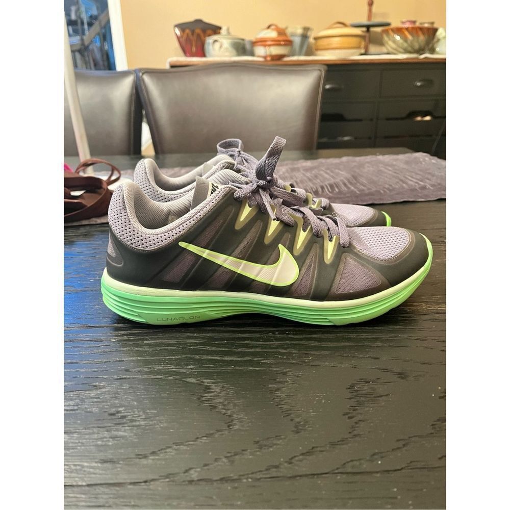 Nike Lunar All Ways strainers Sneakers Running Shoe Green Gray Sz 9.5